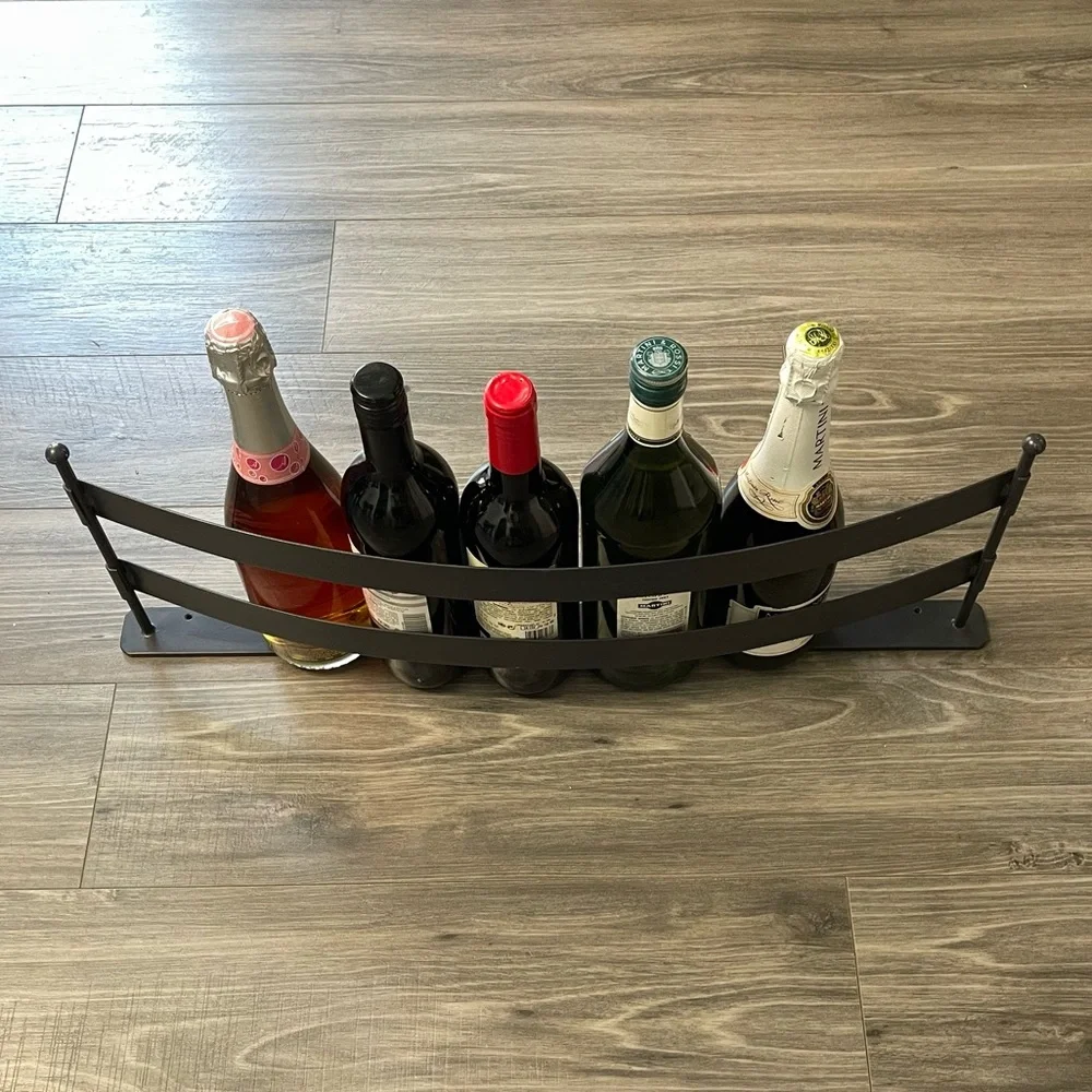 Crate & Barrel Tiburon 8 Bottle Black Metal Wine Rack